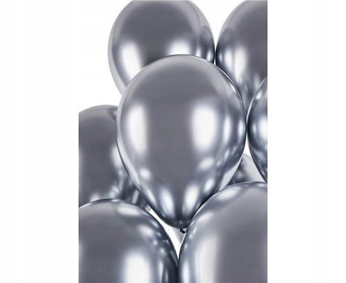 

Balony Ślub Wesele Chrom Srebrne Hit ! XL 10 sztuk