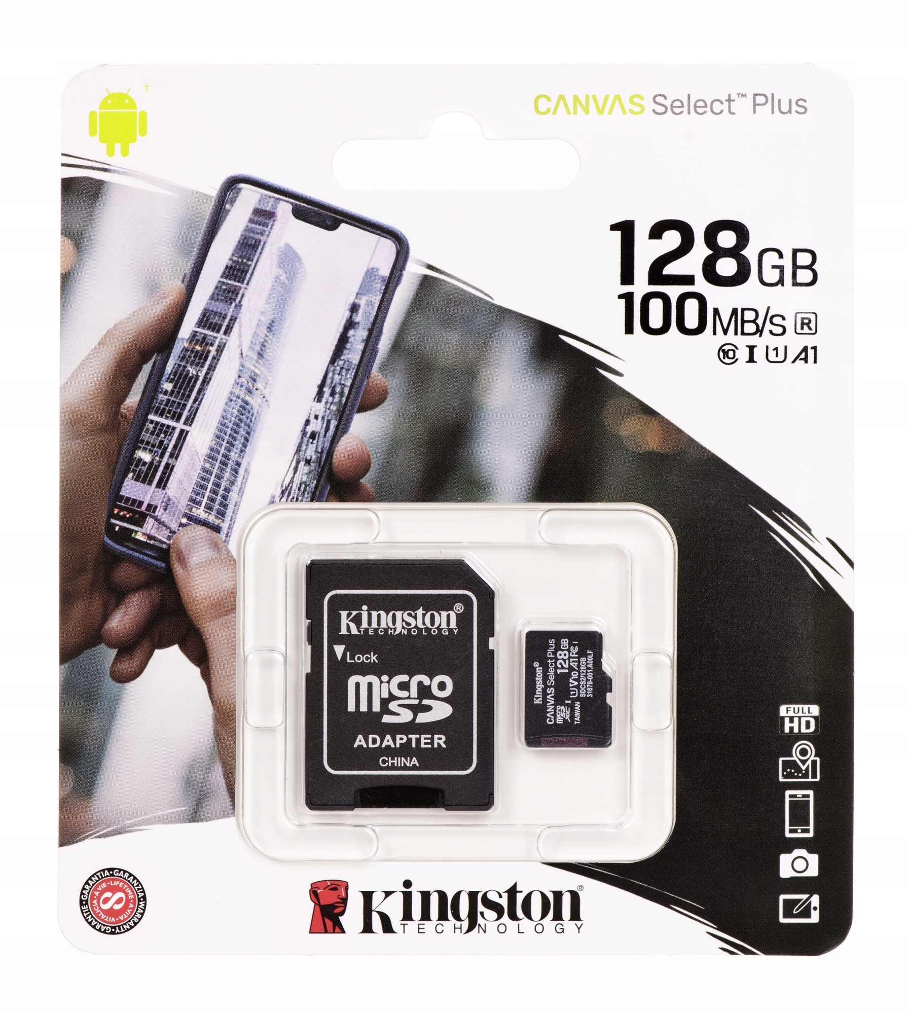

Kingston Canvas micro Sdxc 128GB Adapter Sd 100MB