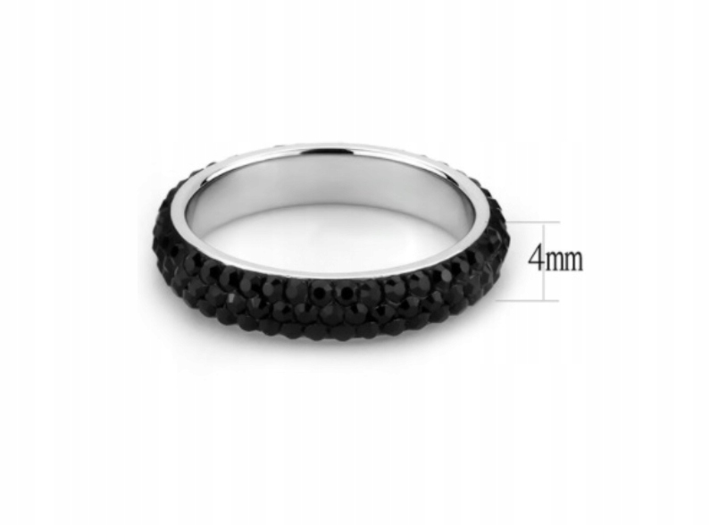Prsteň LUXURY BLACK Swarovski prsteň r23 šírka 4 mm