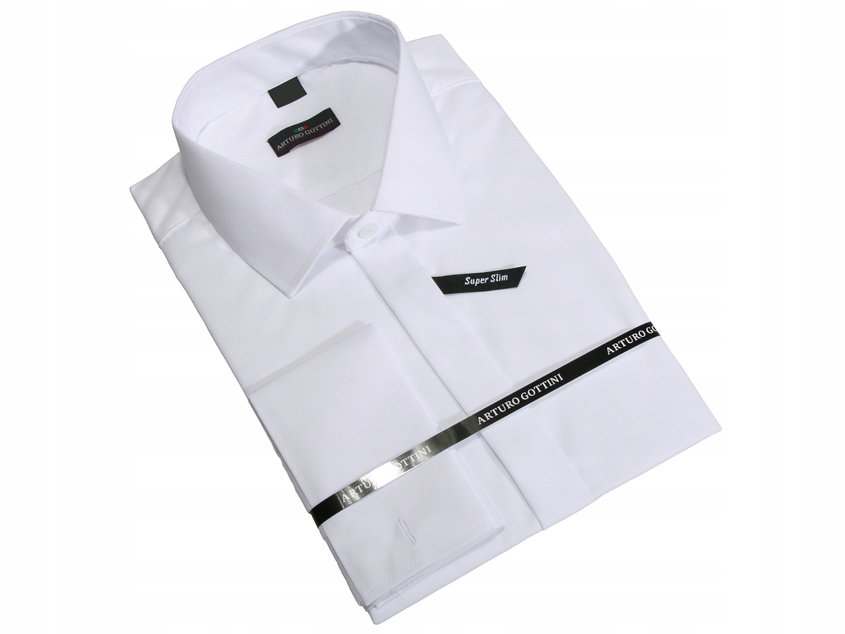 

Koszula Biała Spinki 80% 43/44 176-182 Super Slim