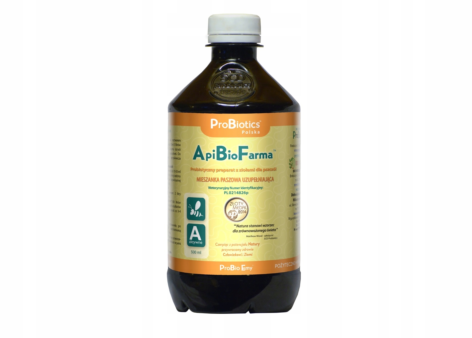 ApiBioFarma 0,5L probiotyk z ziołami dla pszczół