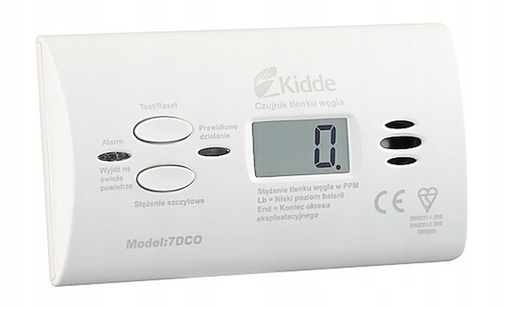 

Detektor czad Czujnik tlenku węgla (co) 7DCO Kidde
