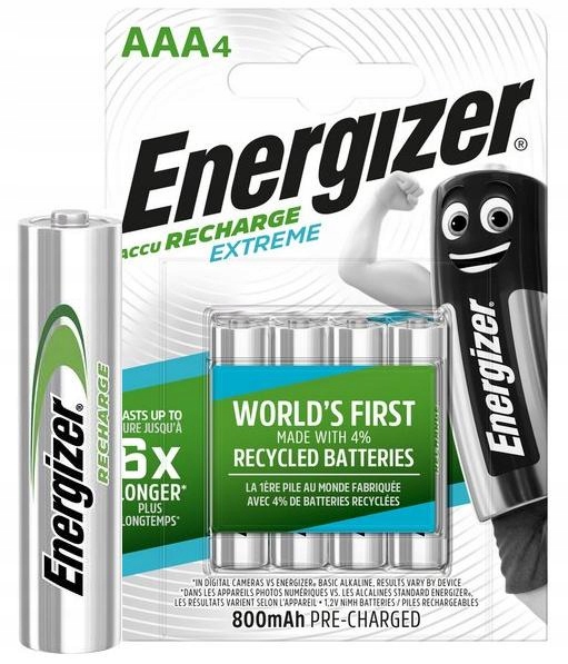 4x Akumulatorki Baterie ENERGIZER AAA R03 800mAh Marka Energizer