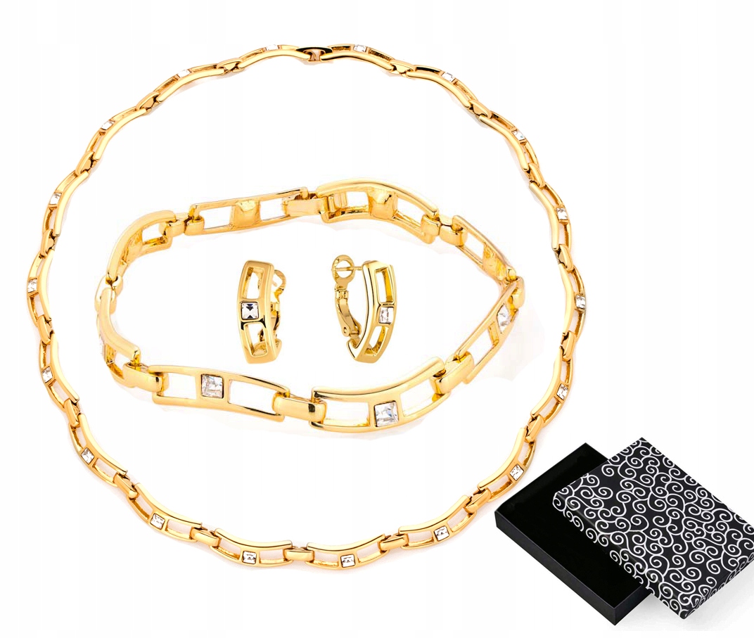 

Komplet Biżuterii Złoty Srebrny Swarovski Colibra