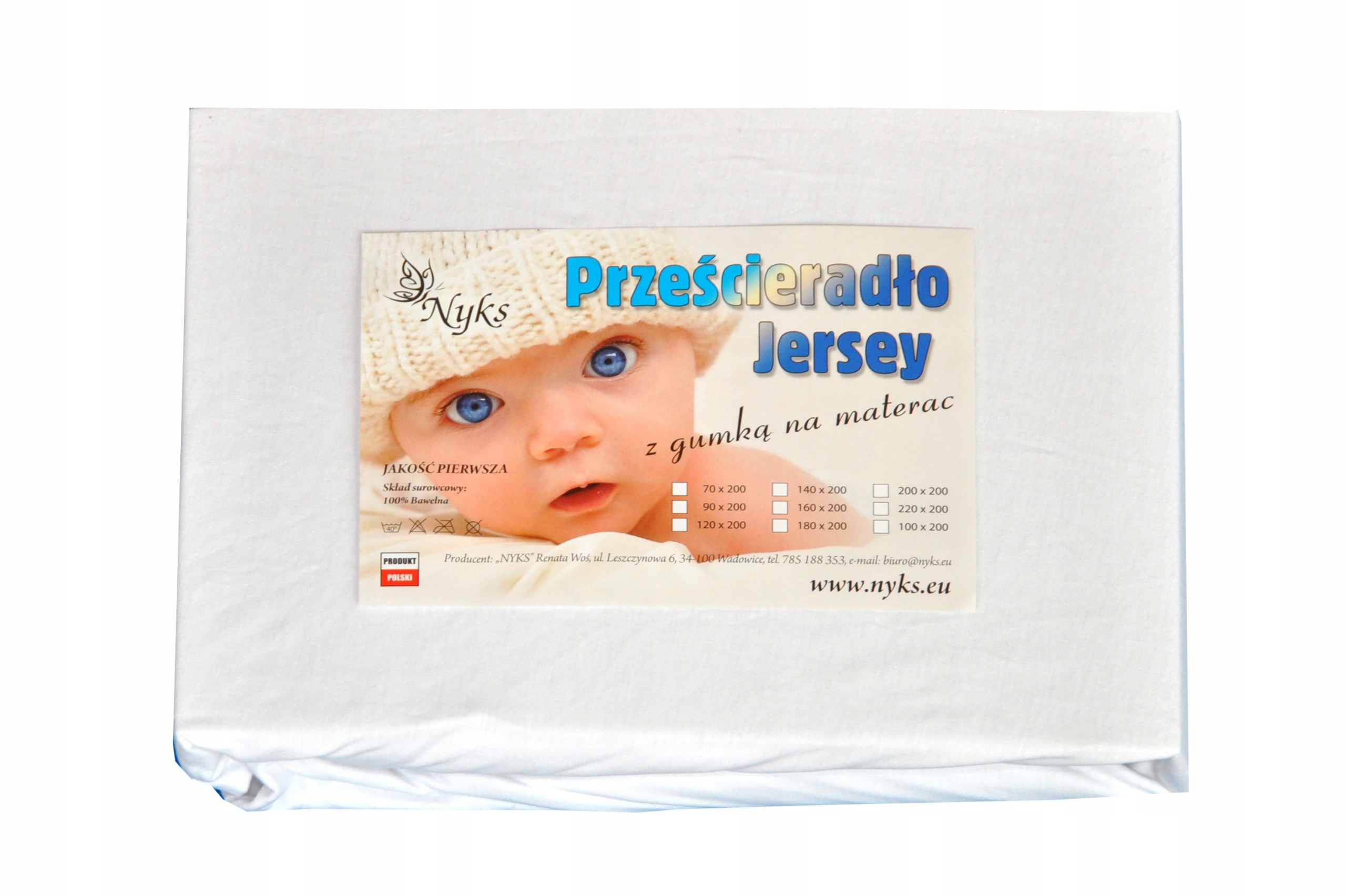 

Prześcieradło 90x200 jersey 100% bawełna gumka 02