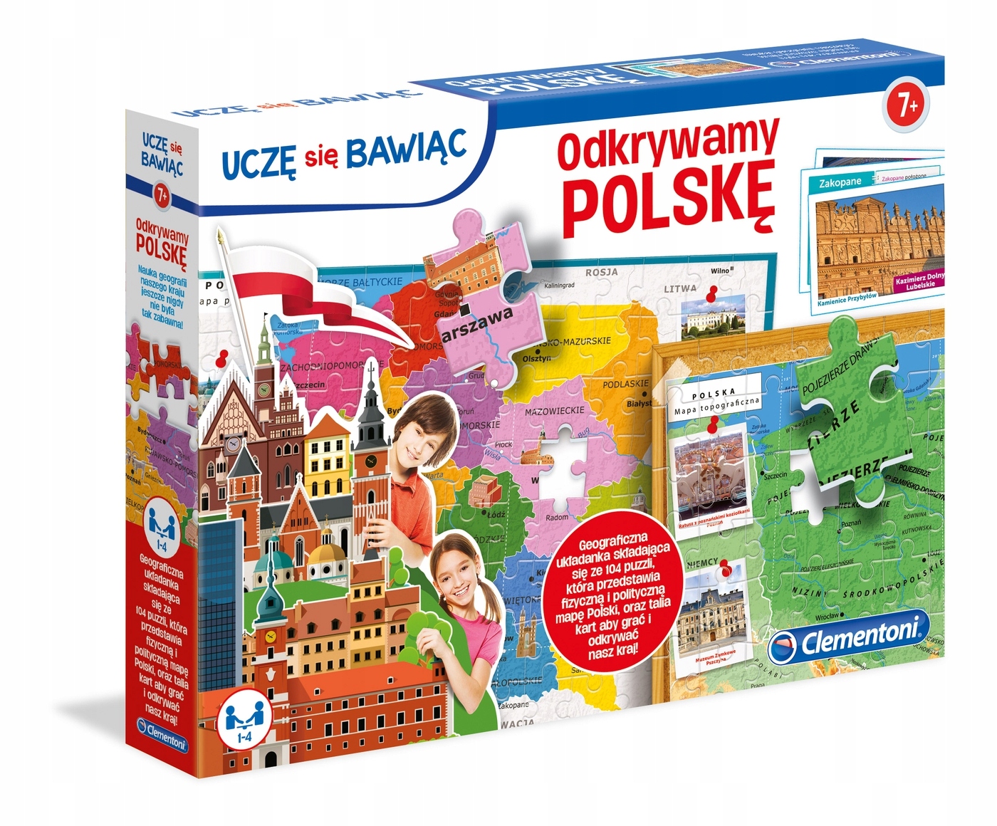 

Puzzle Edukacyjne Odkrywamy Polskę mapa Polski