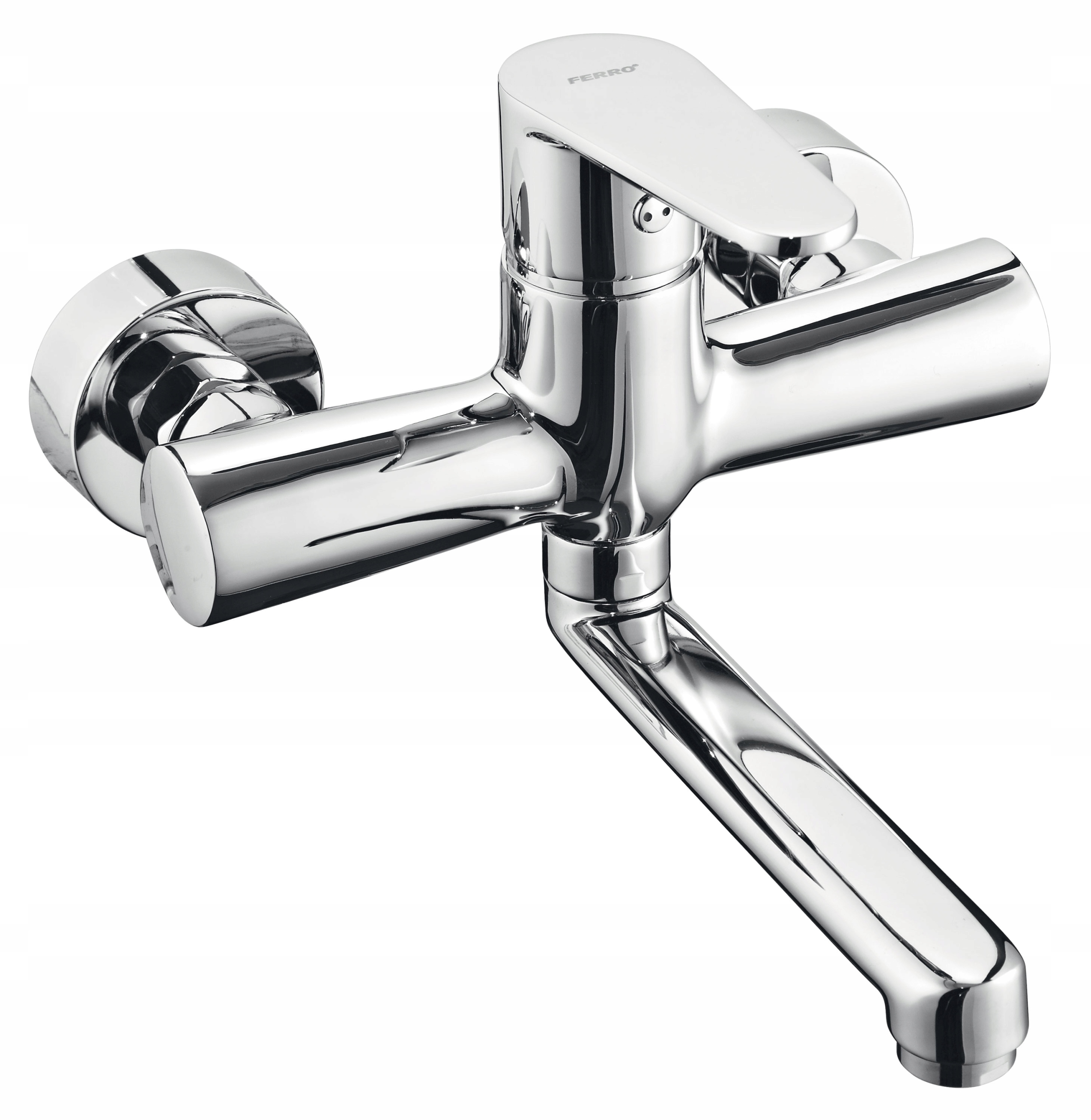 Bateria umywalkowa ścienna Ferro Algeo srebrny BAG3