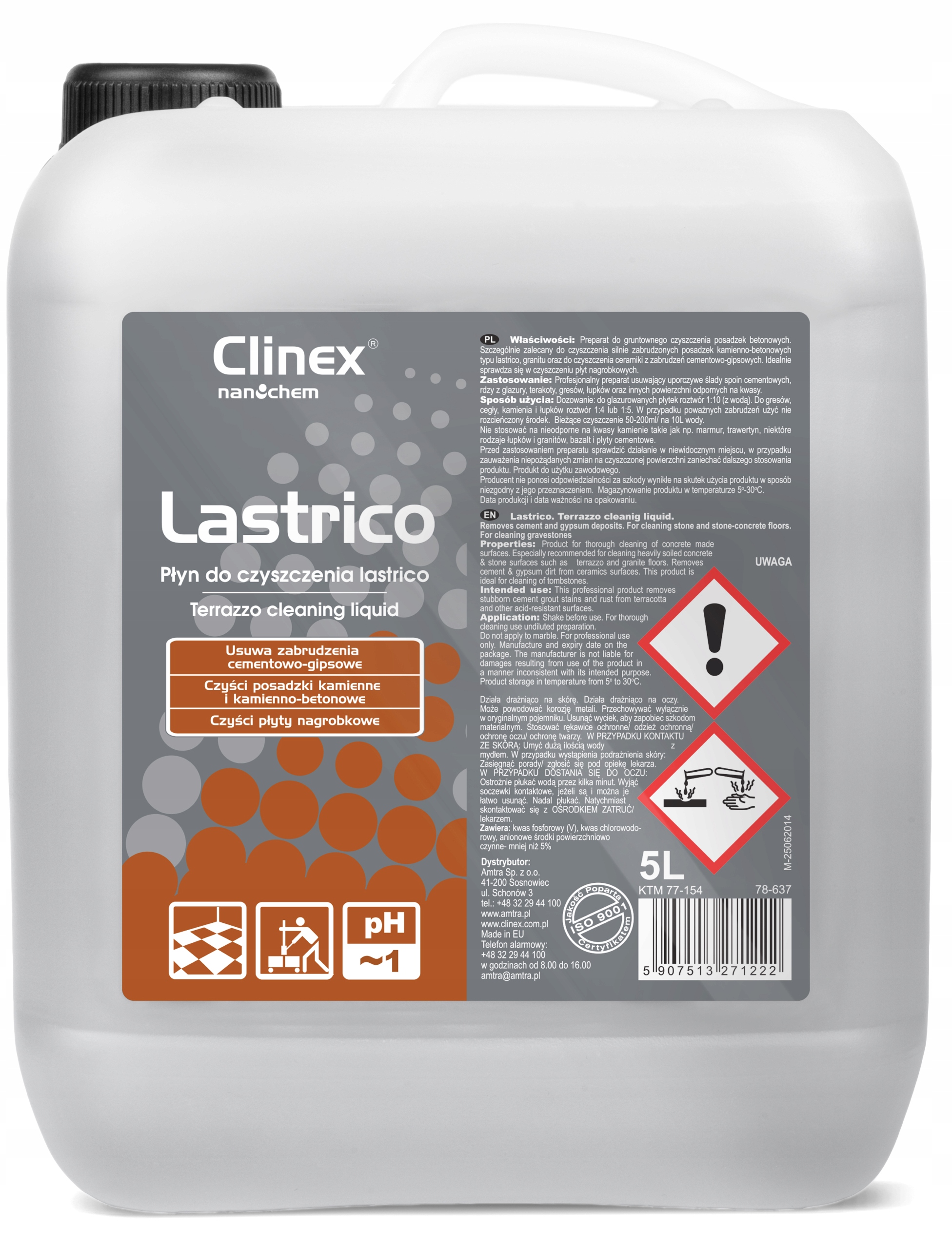 Levně Čistič na podlahy betonových kamenných podlah Clinex Lastrico