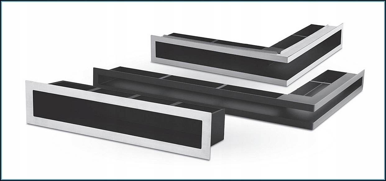 Kratka prosta luft Ventlab 900x70 mm czarna Typ kratki luft