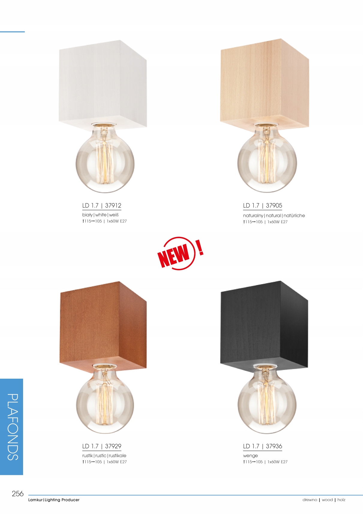 1 LAMPA SUFITOWA ARON PLAFON SPOT KOSTKA WENGE Zasilanie sieciowe