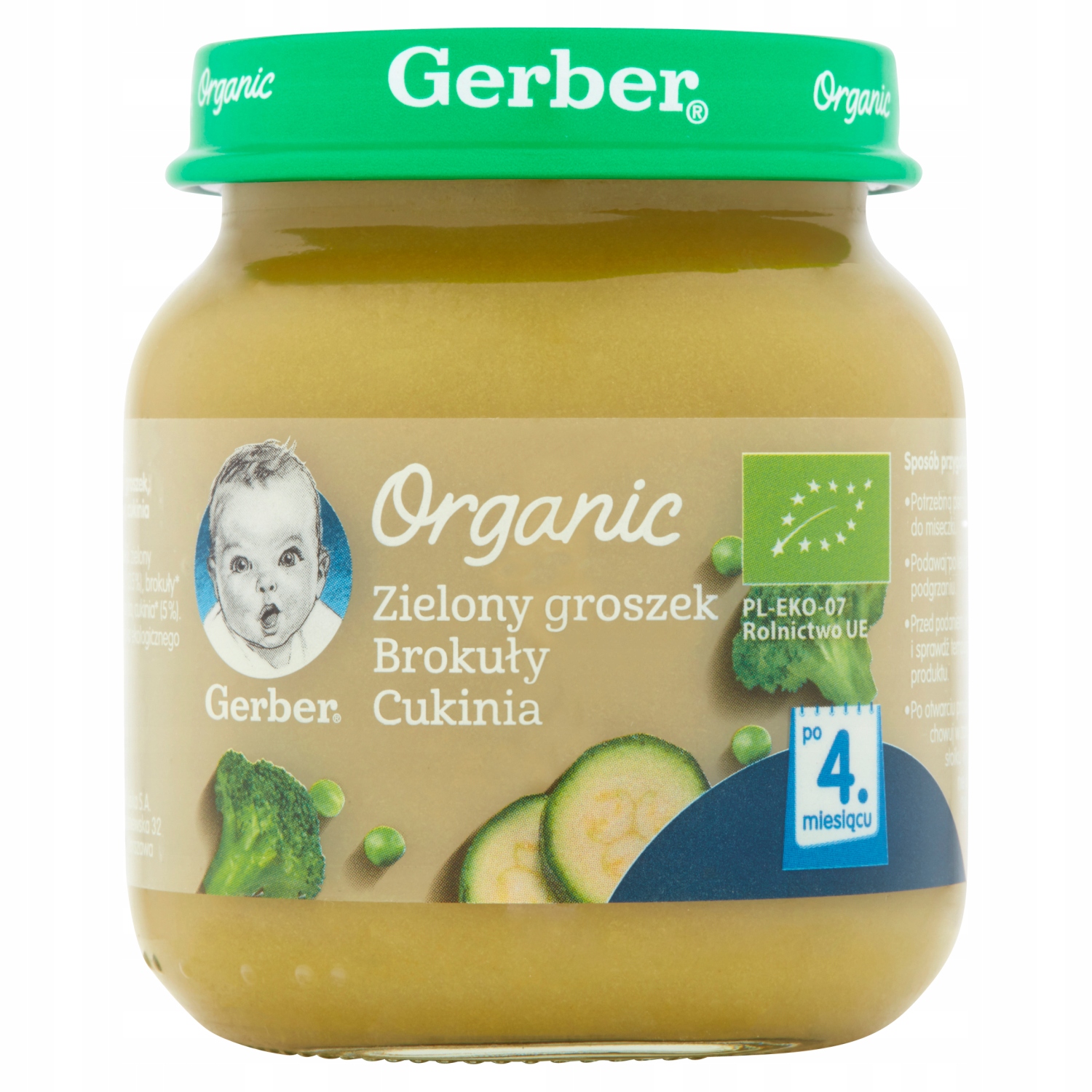 Gerber Organic zielony groszek-brokuły-cukinia