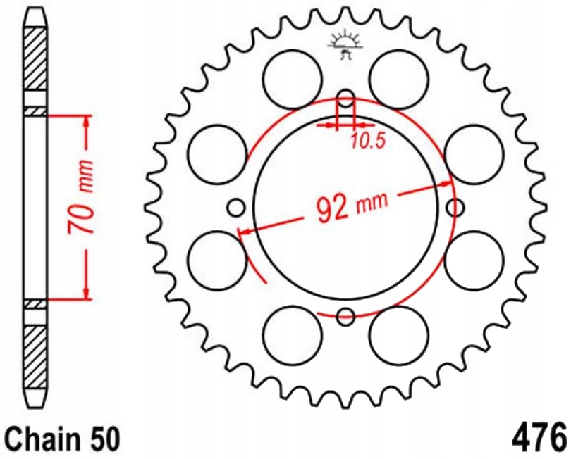 Zadní ozubené kolo Jt R476 33-45Z Kawasaki Z 400 B