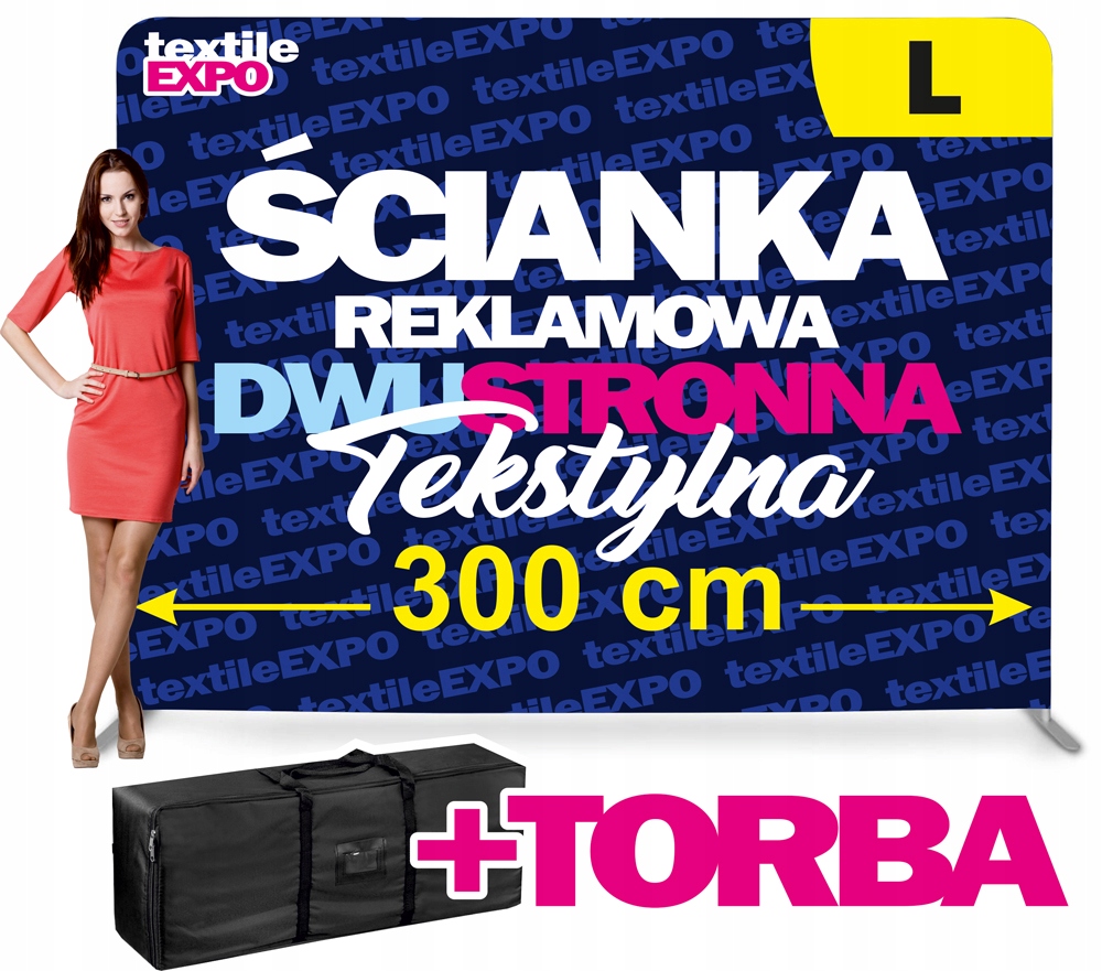 ŚCIANKA REKLAMOWA DWUSTRONNA +TORBA +PROJEKT
