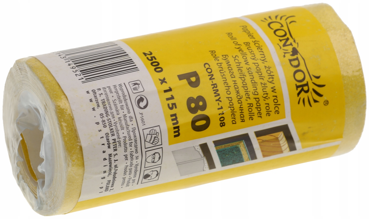 

Papier Ścierny W Rolce Żółty Rolka 2,5m 115mm P80
