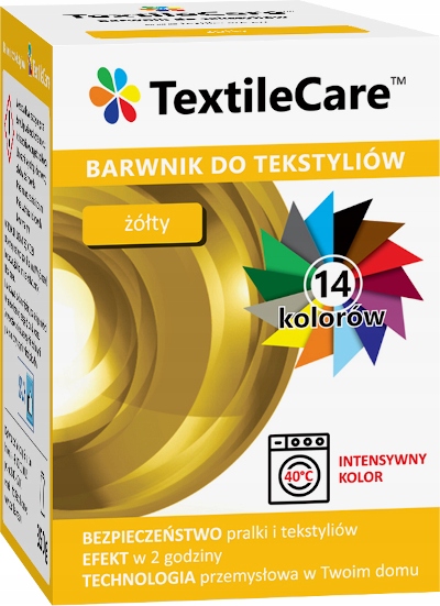 

TextileCare Barwnik Farba 600g Ubrań Tkanin Żółty