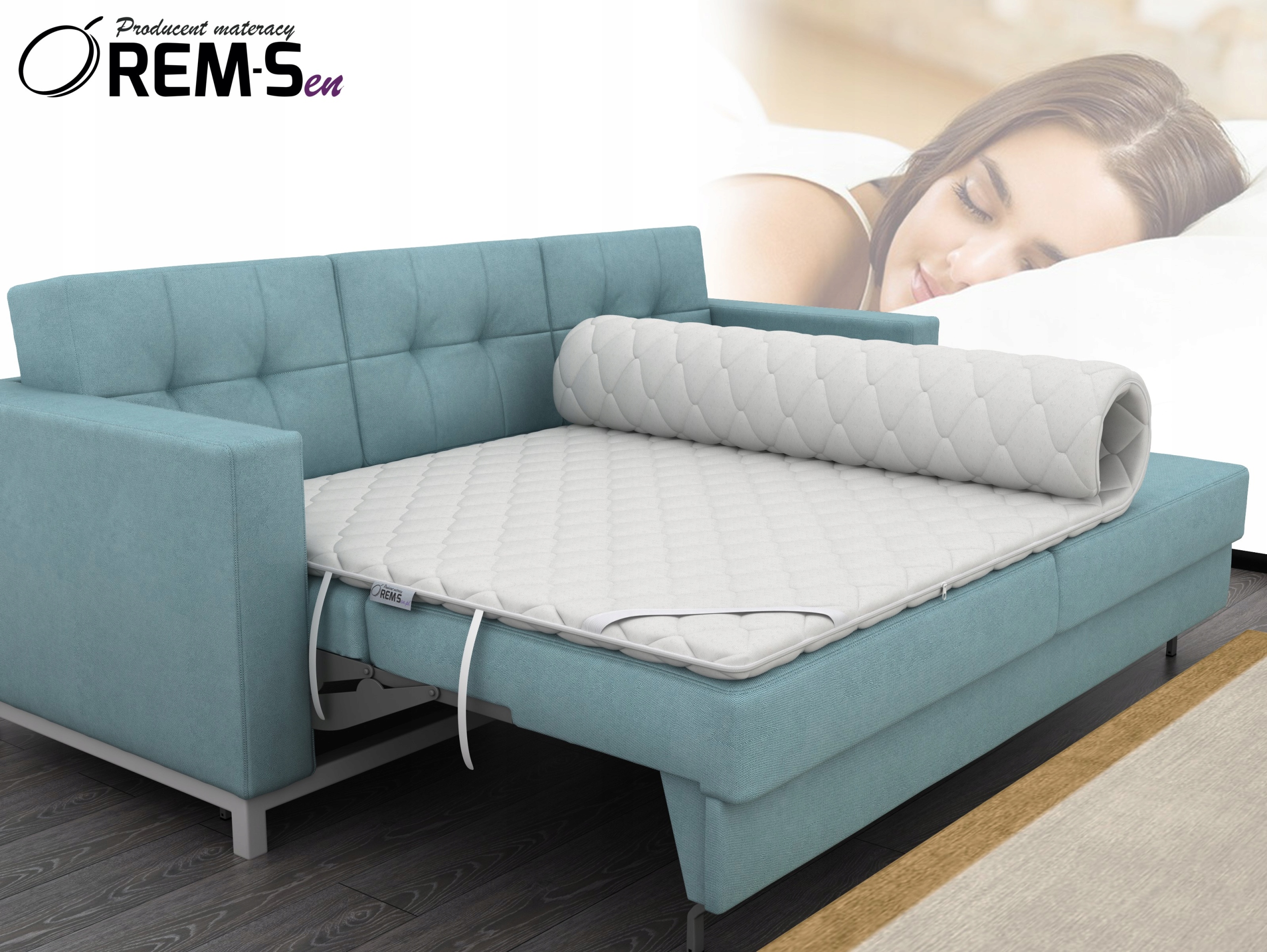 Materac nawierzchniowy Topper Twardy 100x200 7cm Marka Rem-Sen