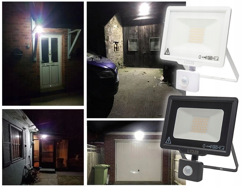 NAŚWIETLACZ LED HALOGEN LAMPA 30W Z CZUJNIK RUCHU Jasność 2400 lm