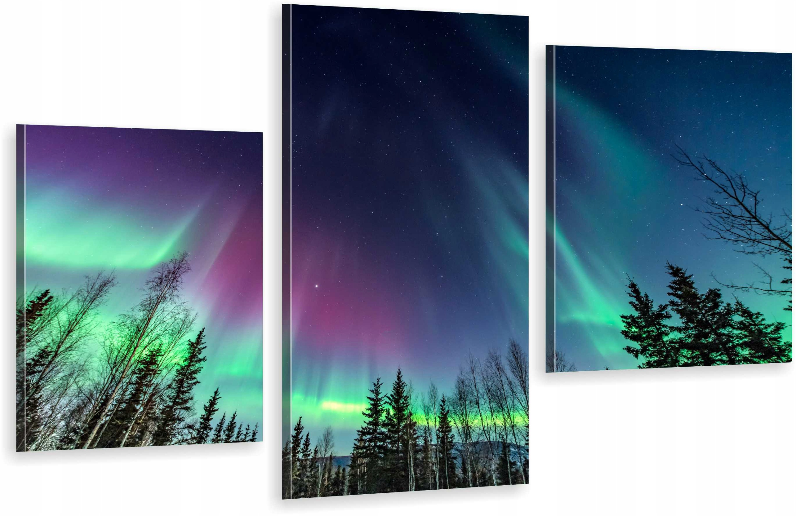 

Tryptyki Obraz Na Ścianę Zorza Las Niebo Wybór Wz