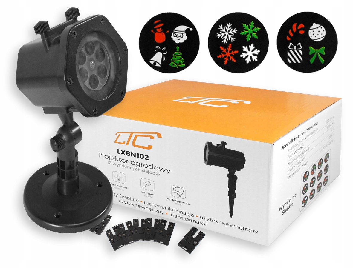 

Projektor Laserowy Ogrodowy Ltc IP65 12 Slajdów Hq