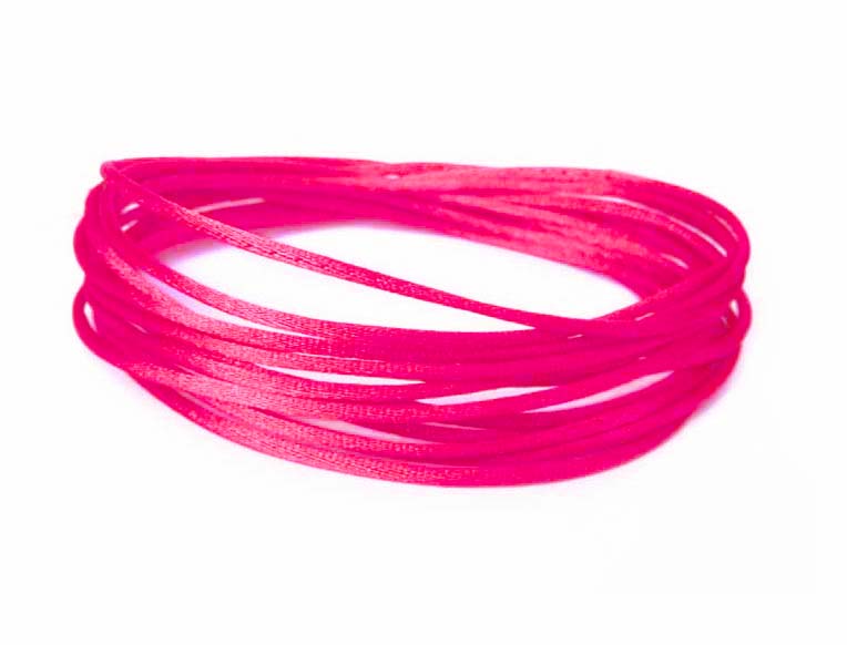 S18 1mm Sznurek satynowy 5m Różowy neon