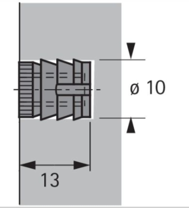 Mufa wbijana, nr 100 M6x10x13 HETTICH (20szt) Marka Hettich
