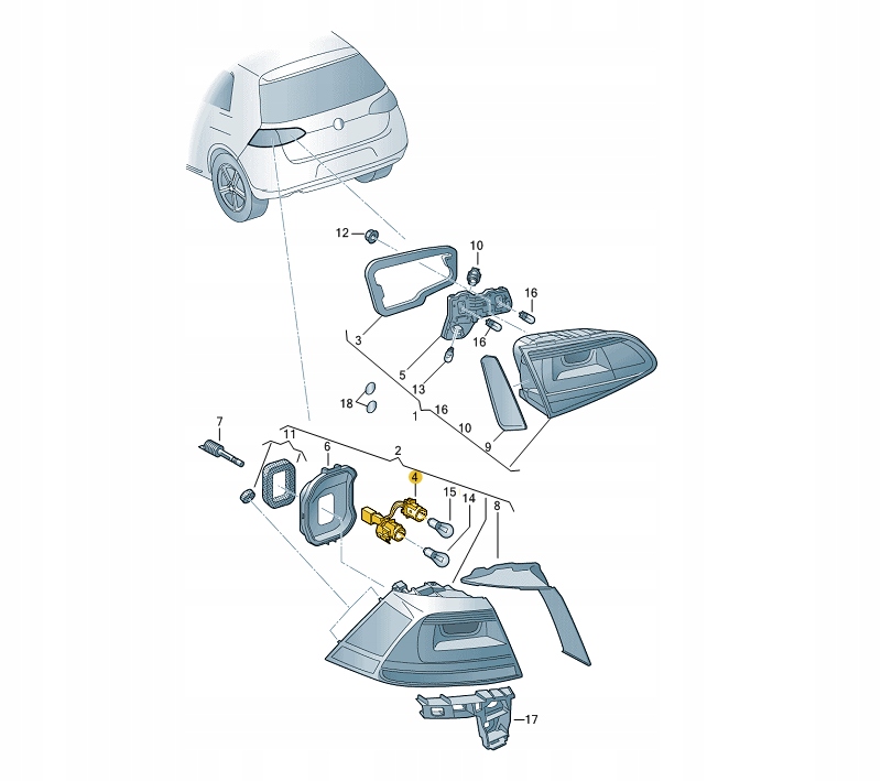 5G0945257 - Крышка лампы VW Golf VII left outer