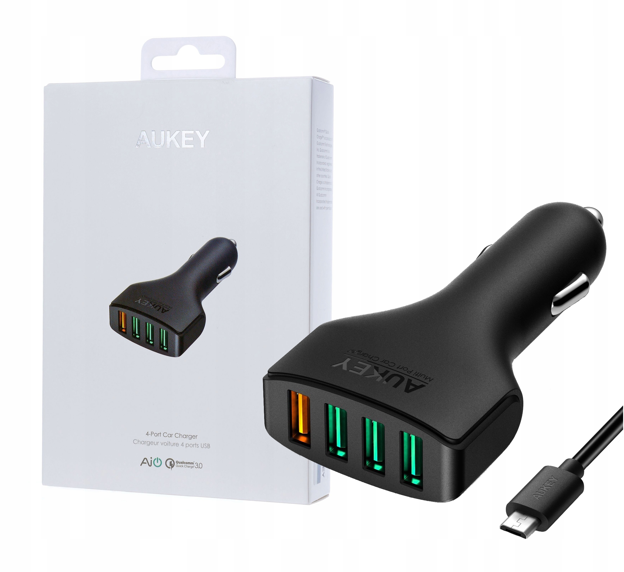 

Aukey CC-T9 Quick Charge 3.0 4xUSB 54W 10.2A+KABEL