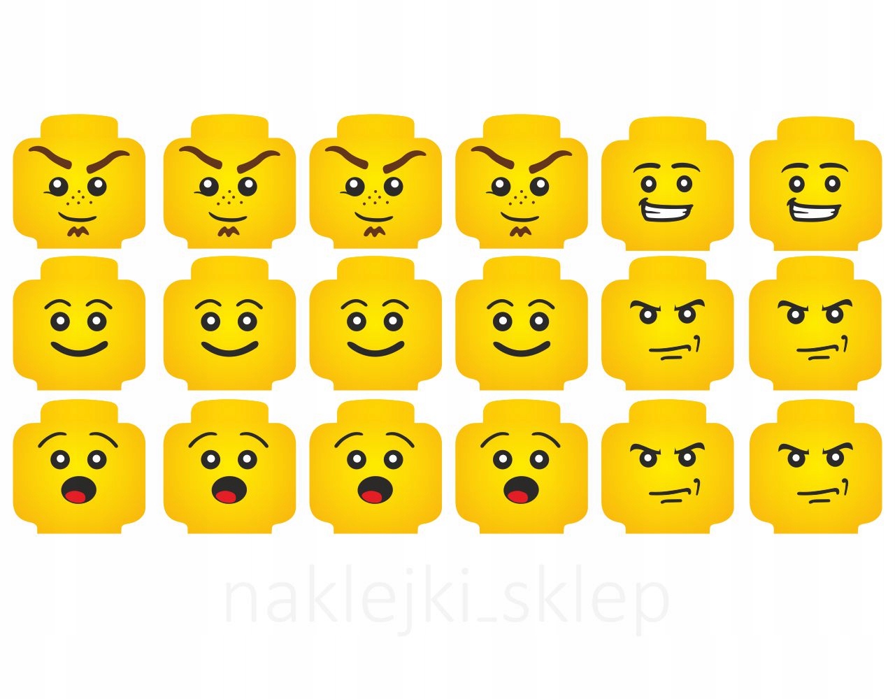 

Naklejki na ścianę Lego buźki Face ludziki buzia
