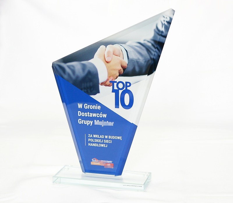 Obchodní skleněná soška s potiskem – 29 Cm