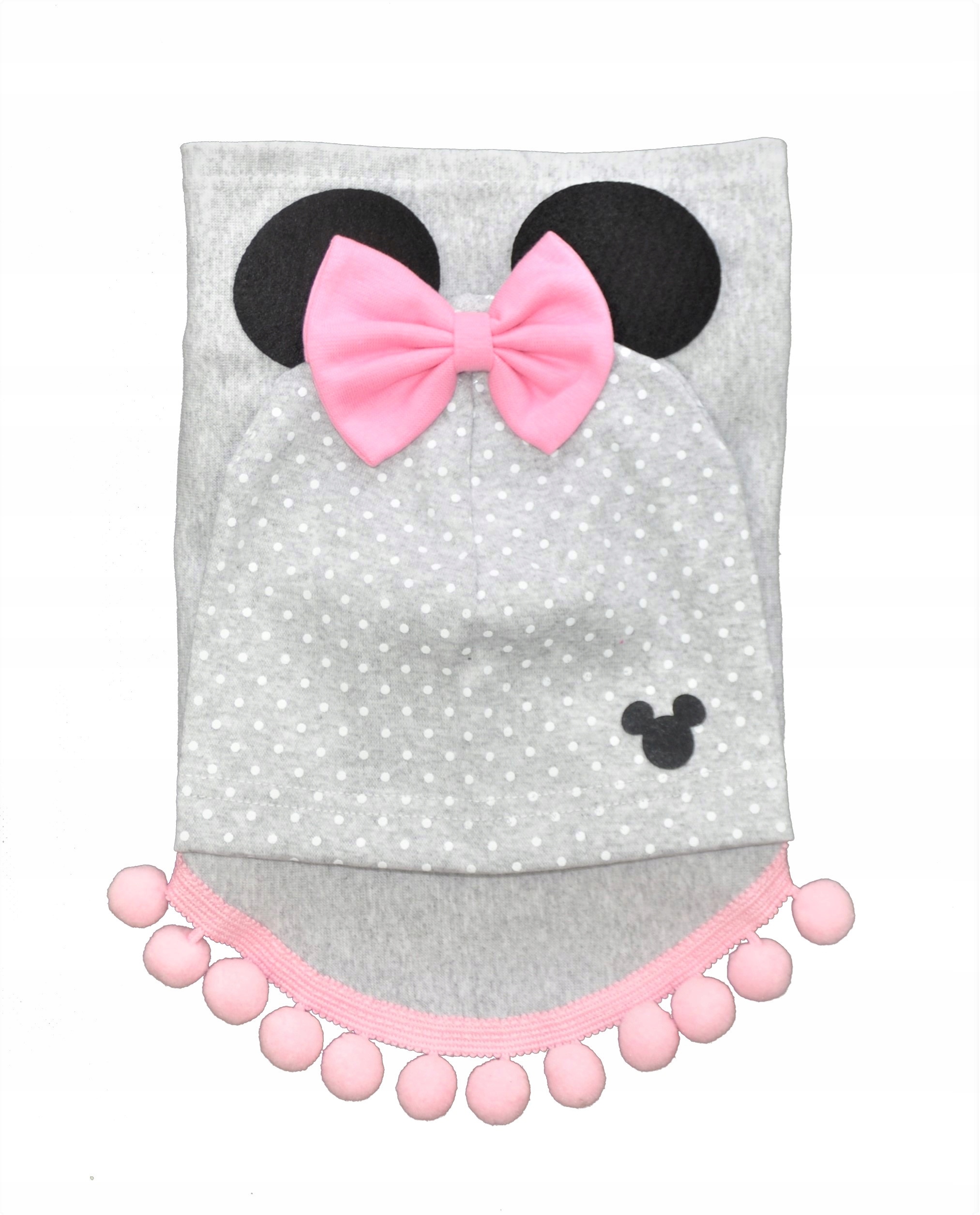 

Komplet Wiosenny Czapka Chusta Pompony -r.48-50