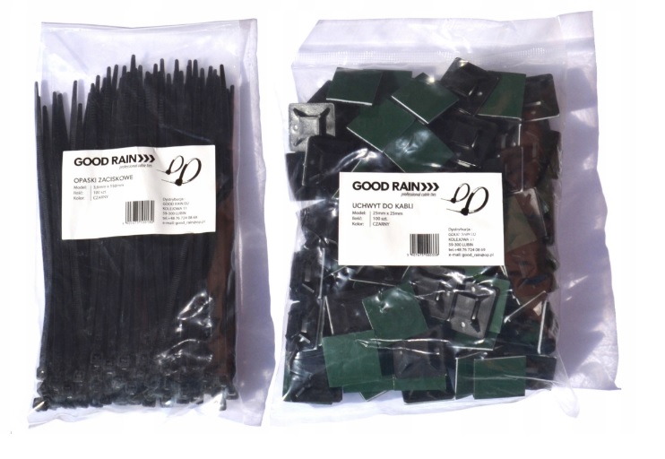100x самоклеящийся держатель для кабеля + 30x30 кабельные стяжки