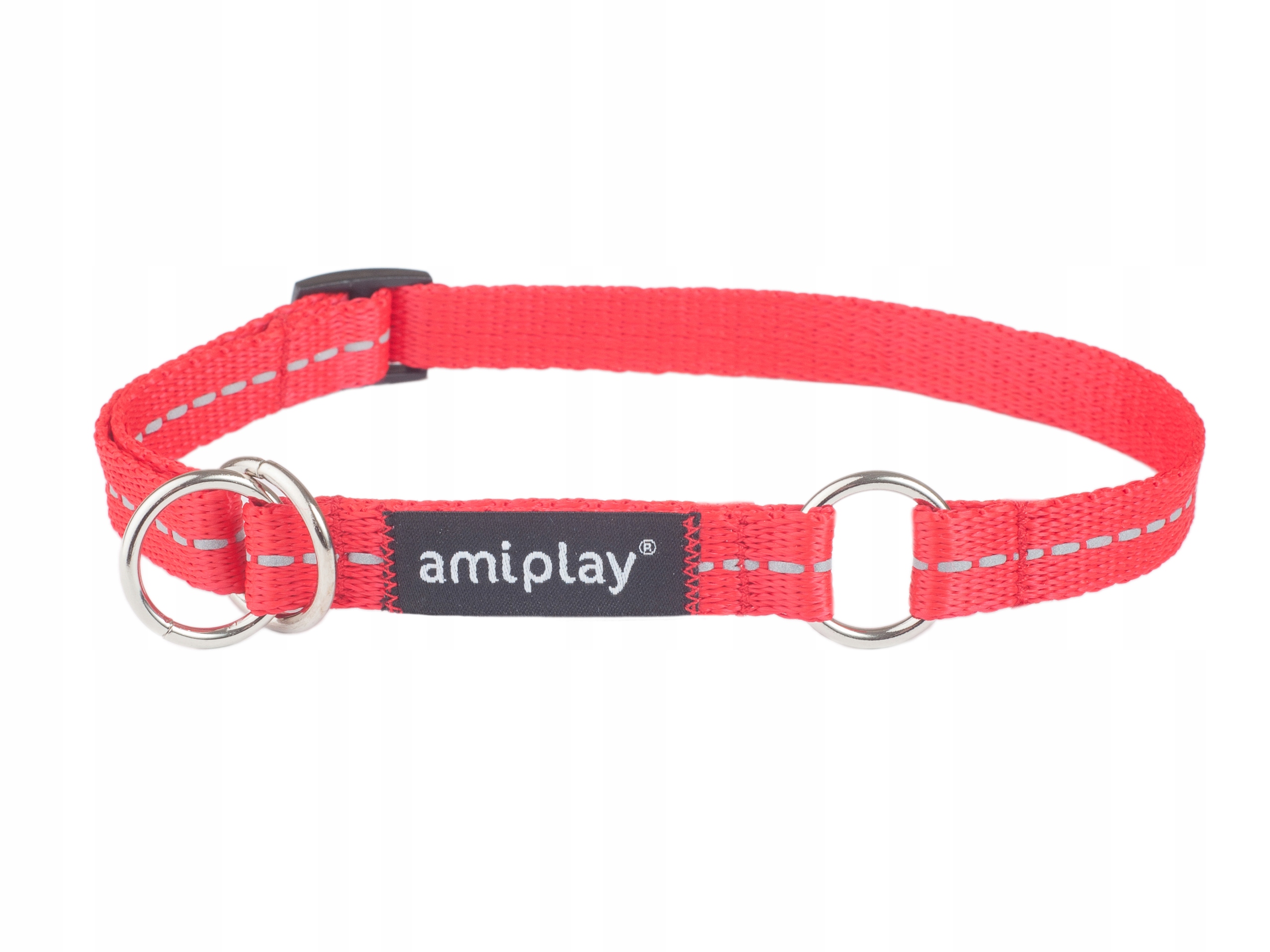 

amiplay Obroża półzaciskowa Reflective M Czerwona