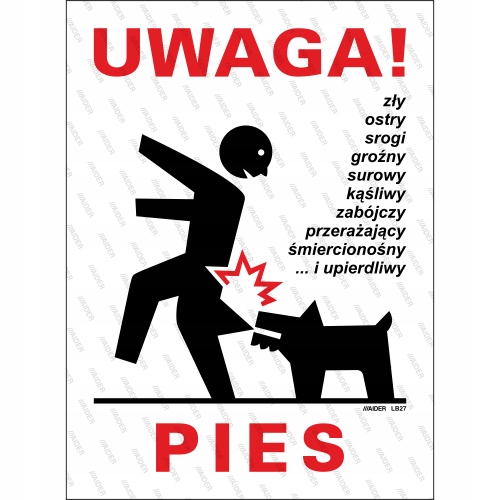 

Tablica Pcv Uwaga! Pies 15x20cm