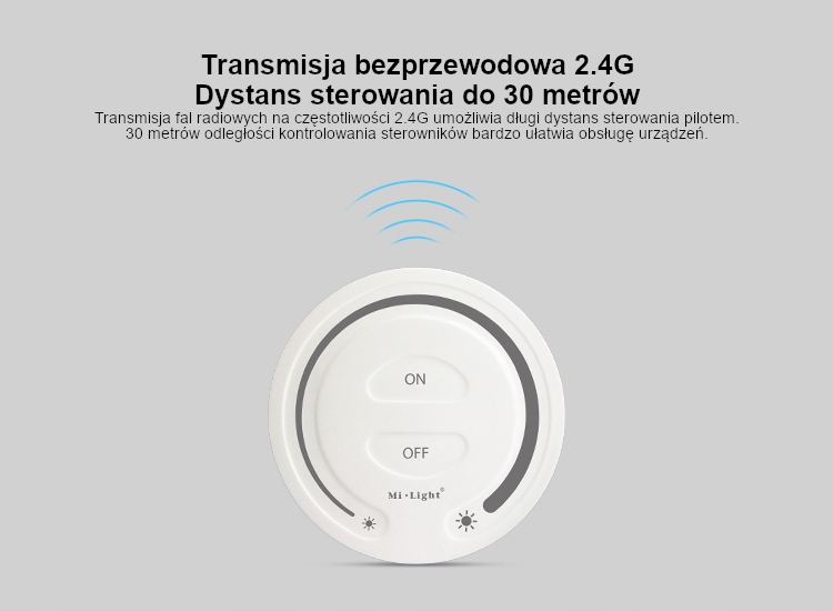 FUT087 Milight Pilot KOŁO mono 1-strefowy ster LED Waga produktu z opakowaniem jednostkowym 0.075 kg