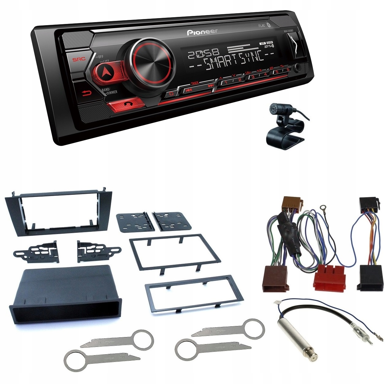 Autorádio Pioneer MVH-S420BT pre iPhone, Audi A4 B5, 2DIN