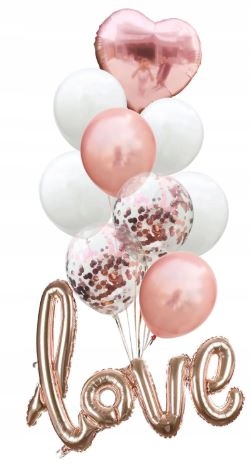

Zestaw balony konfetti rose Gold love duże 30 cm