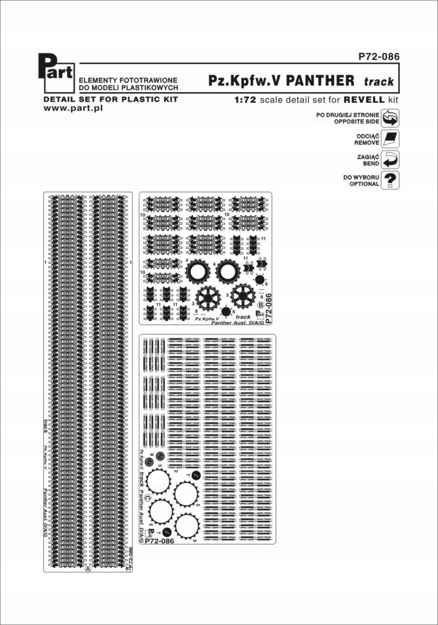 Part P72-086 1/72 Pásy pro Panther (Revell)