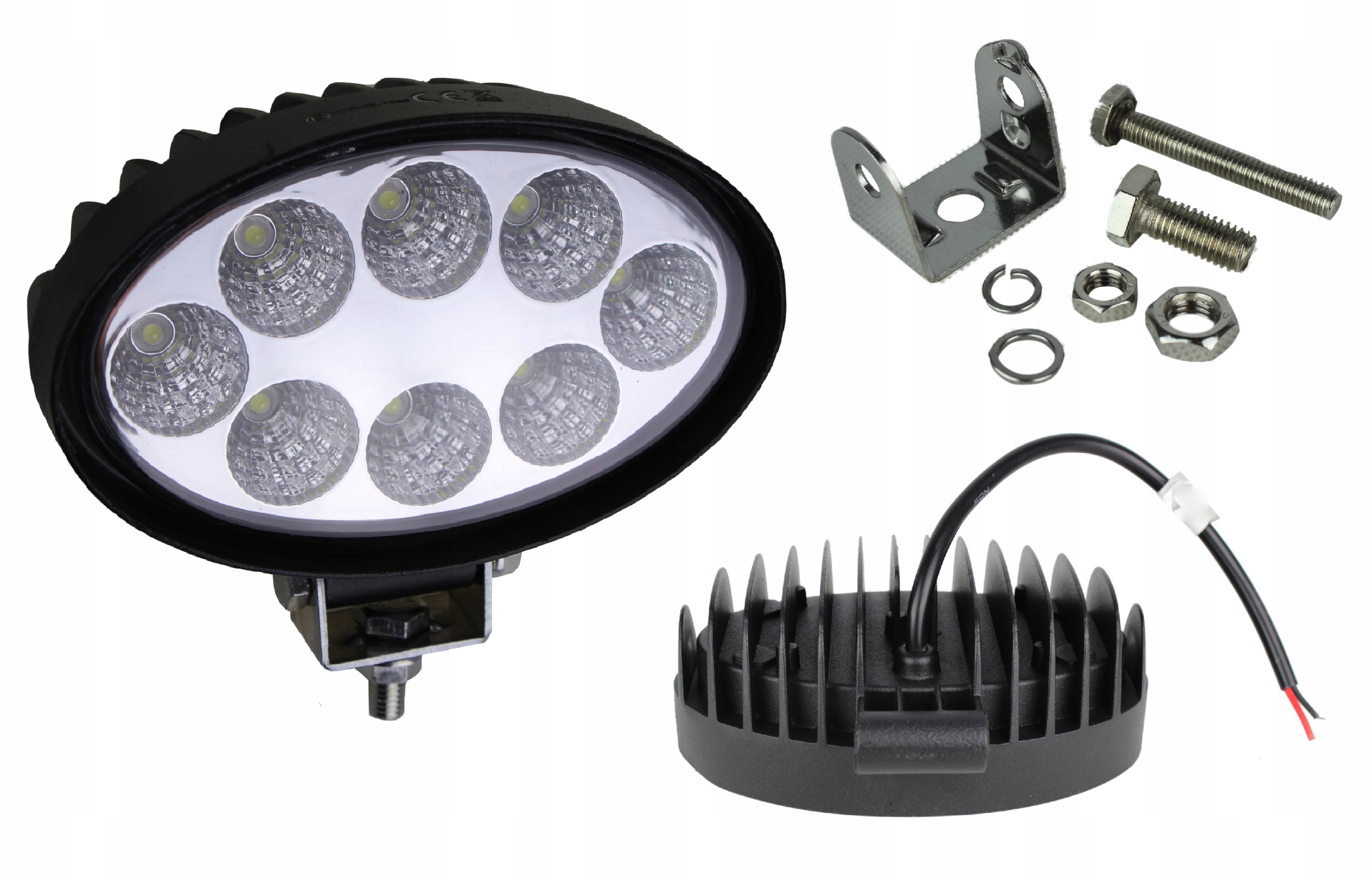 LAMPA LEDOWA ROBOCZA 8 LED OWALNA HALOGEN LEDOWY 12-24V CE ROZPRASZAJĄCA Numer katalogowy części 77010 LAMPA ROBOCZA LEDOWCA