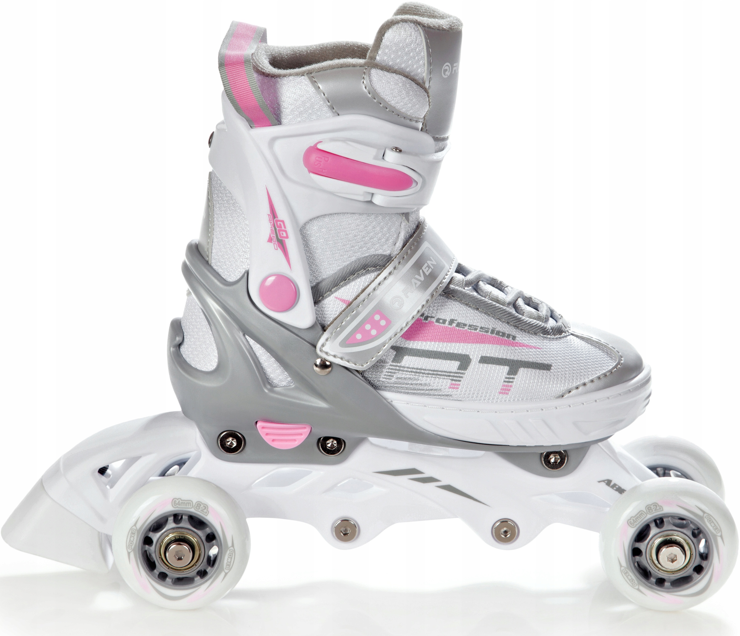 Rolki Wrotki Regulowane 3w1 RAVEN Profession White/Pink 31-35 Model Profession