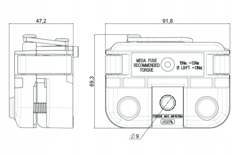 HERMETYCZNA SKRZYNKA OPRAWA BEZPIECZNIKA MEGAVAL Producent części MTA