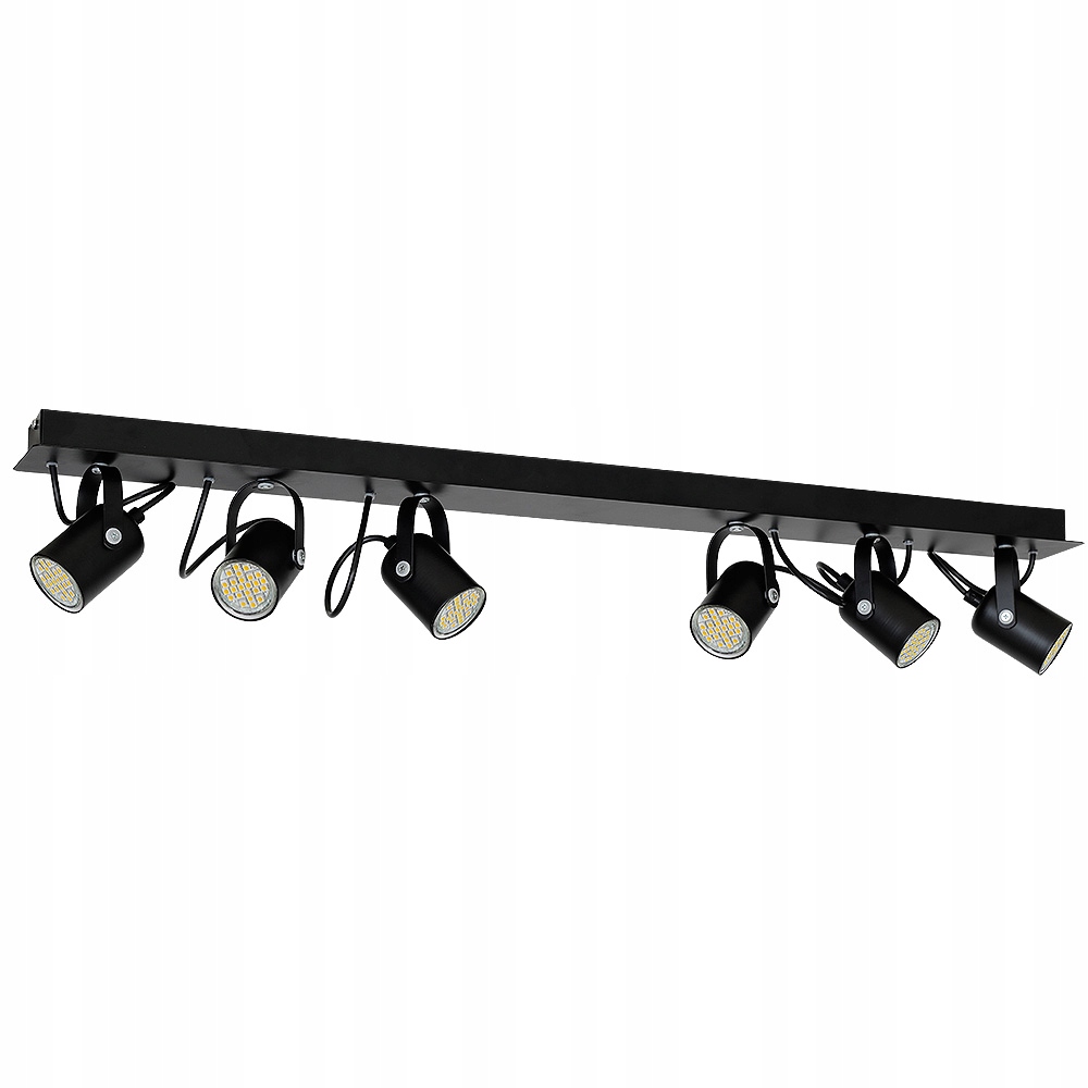 Nowoczesna lampa sufitowa reflektor czarna 6xGU10
