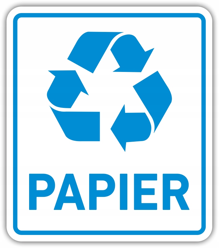 

Papier -Naklejka na kosz segregacja śmieci 15 cm