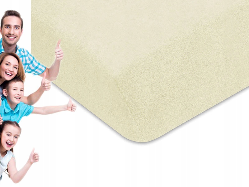 

Kremowe Prześcieradło Z Froty Bawełna 100x200 cm