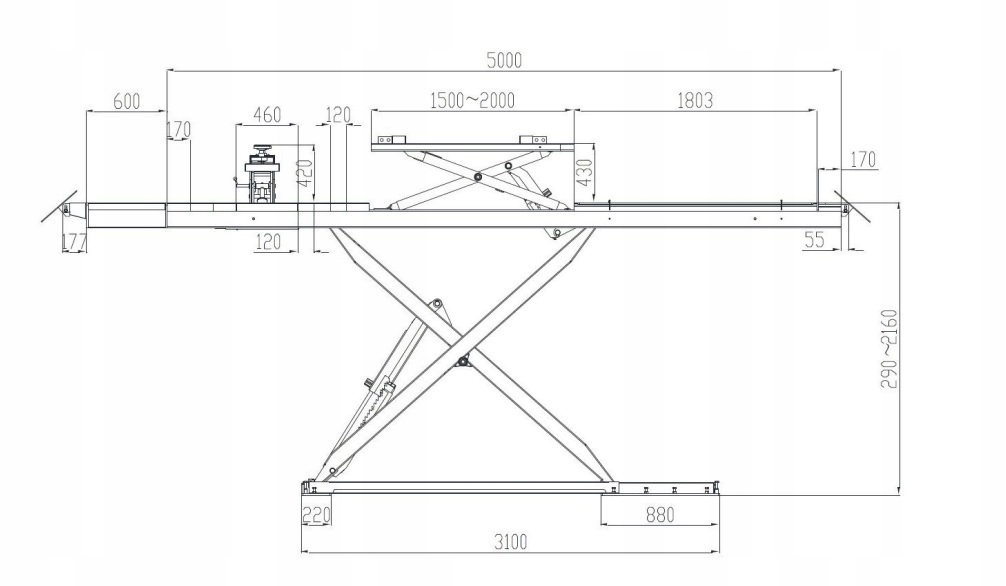 Ножничный подъемник NorTec PRO PN500GP 5000 кг