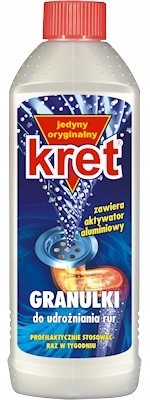 

Granulki do udrożniania rur syfonów Kret 250g 1szt