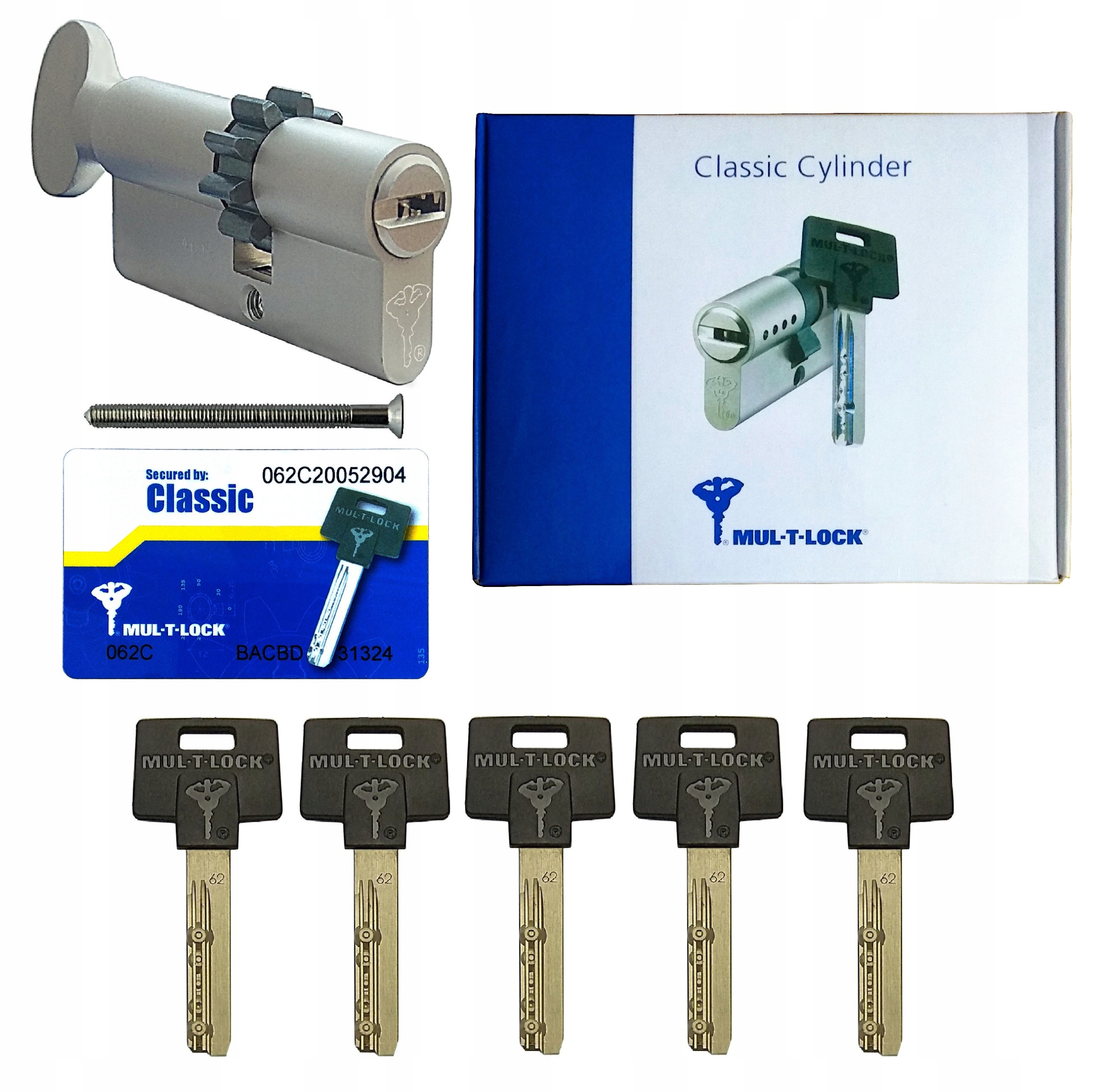 

wkładka Mul-T-Lock Classic Bw 31/45G z gałką