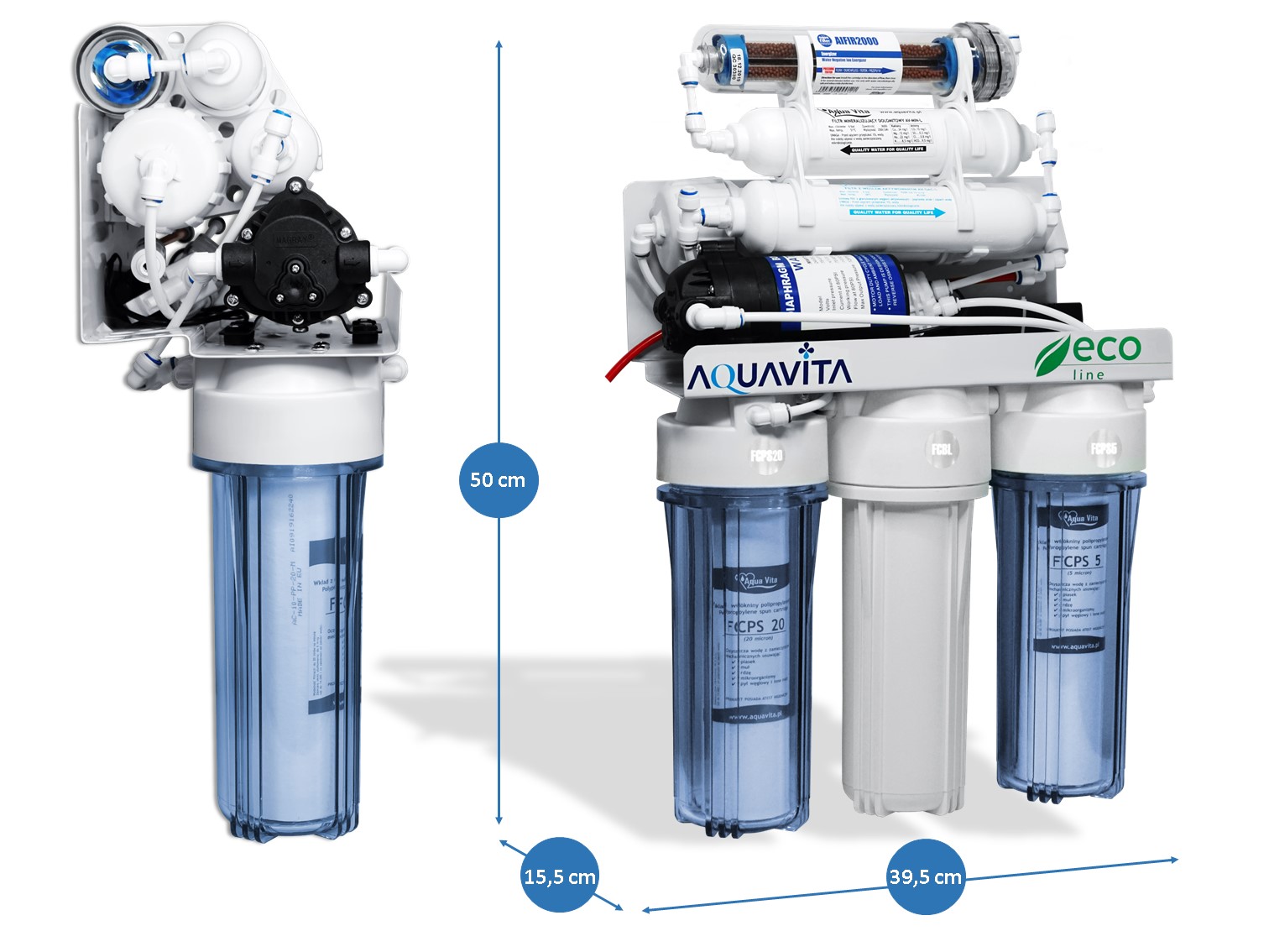 FILTRE À EAU OSMOZA RO7 POMPE AQUA VITA RO AIFIR2000 Poids du produit avec emballage unitaire 15 kg