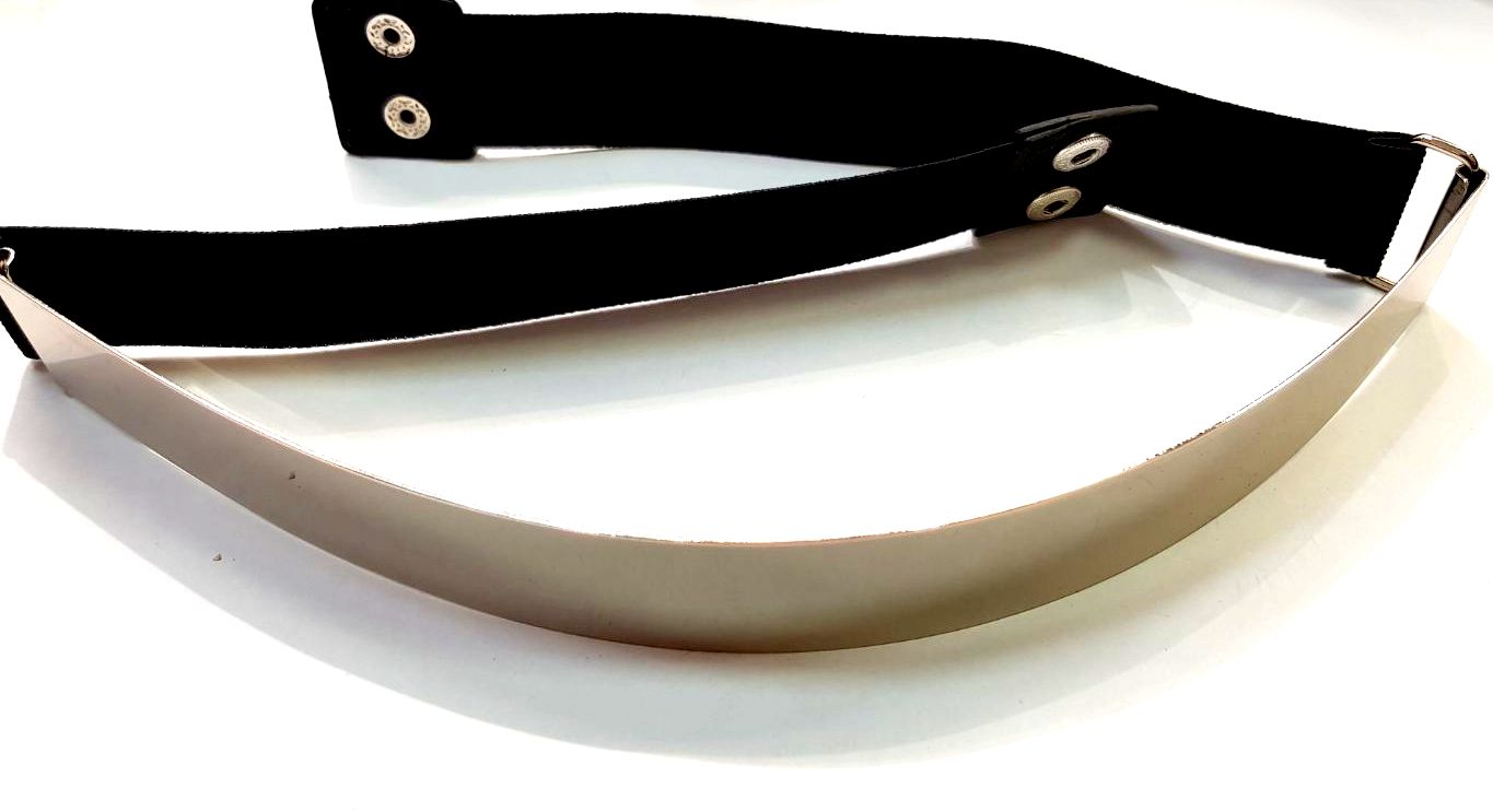 PASEK złoty BLACHA GUMA MIRROR 4 x 30cm SREBRNY Długość bez klamry 72 cm