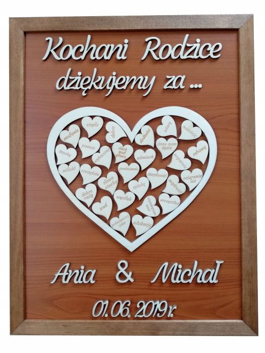 

Podziękowanie dla rodziców Ślub Wesele 3D obraz