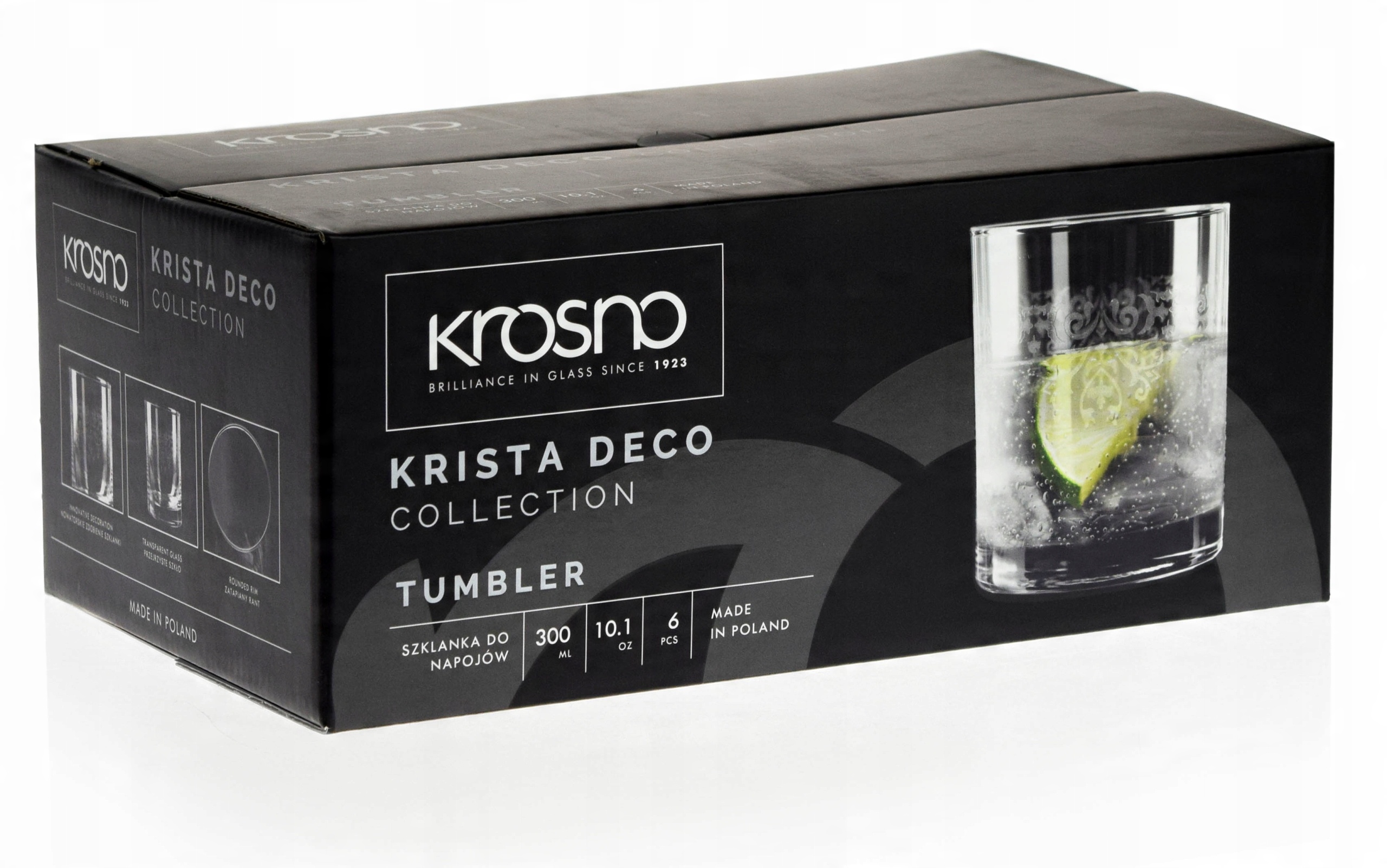

Szklanki do whisky soku Krosno Krista Deco 300ml